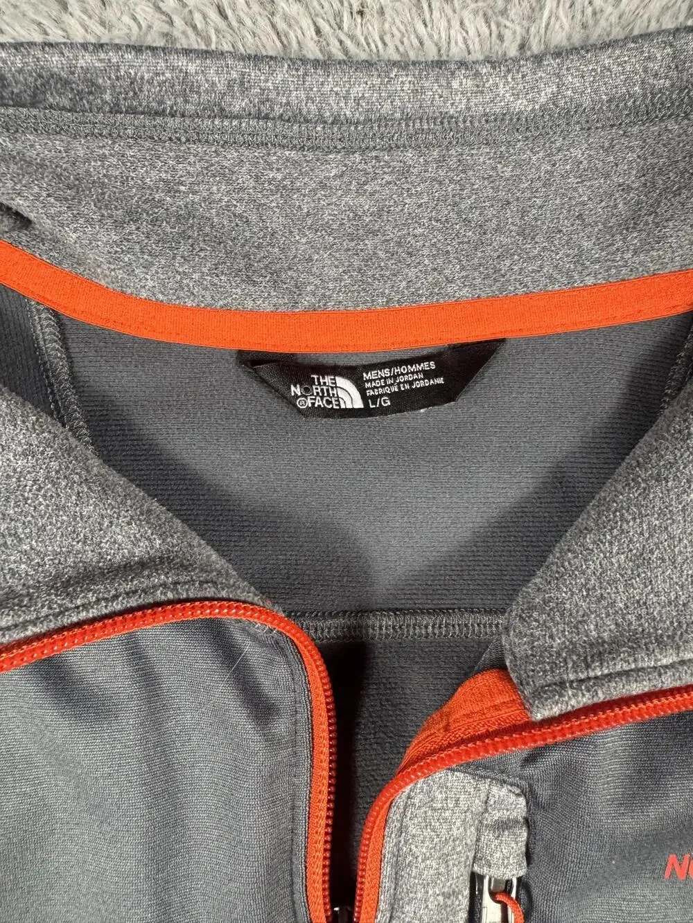 The North Face Jacket Mens Large Gray Softshell Full Zip Hiking Outdoor Trail
